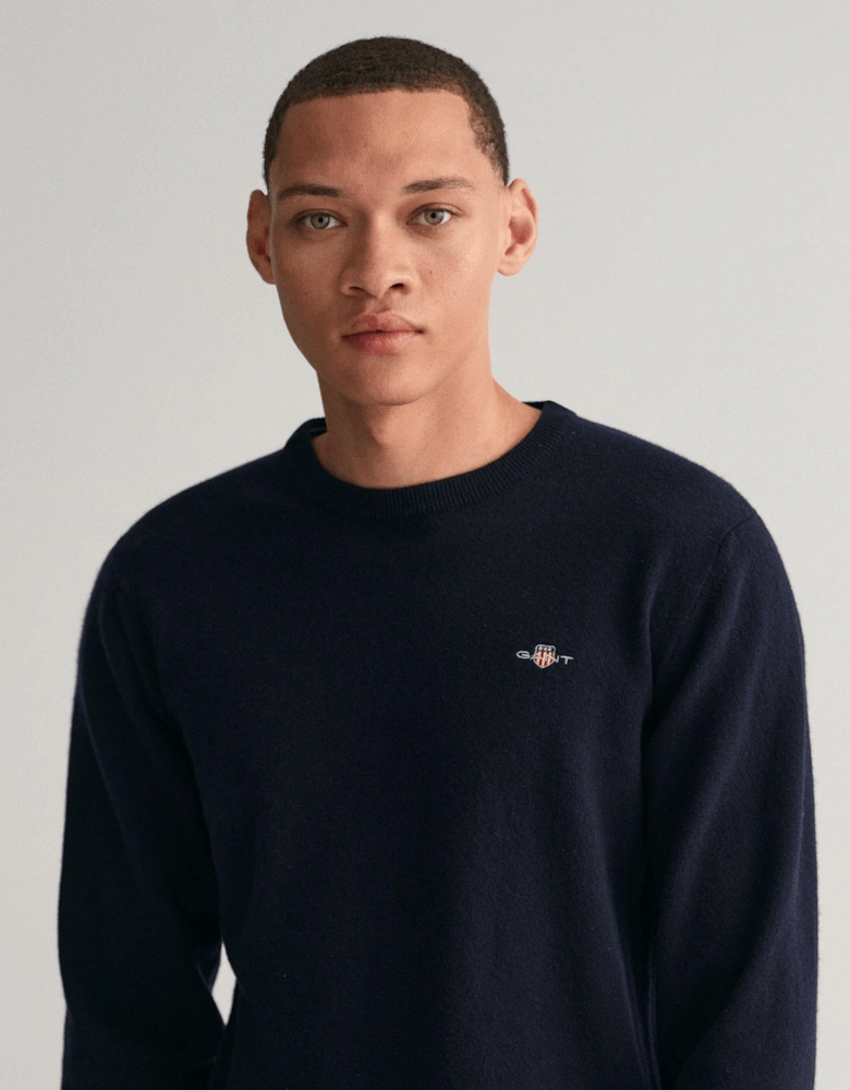 Lambswool navy jumper