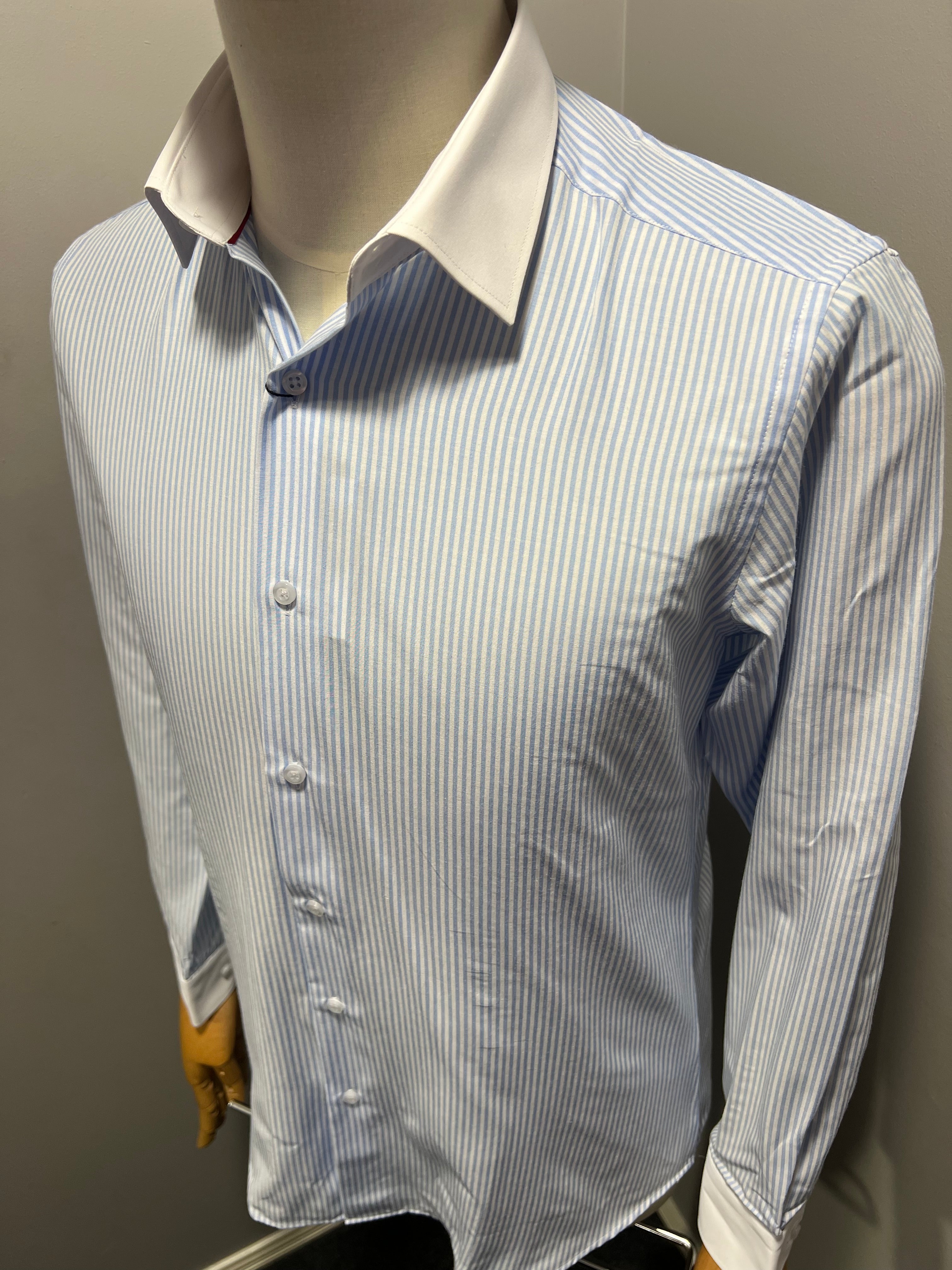 Light blue Contrast collar shirt