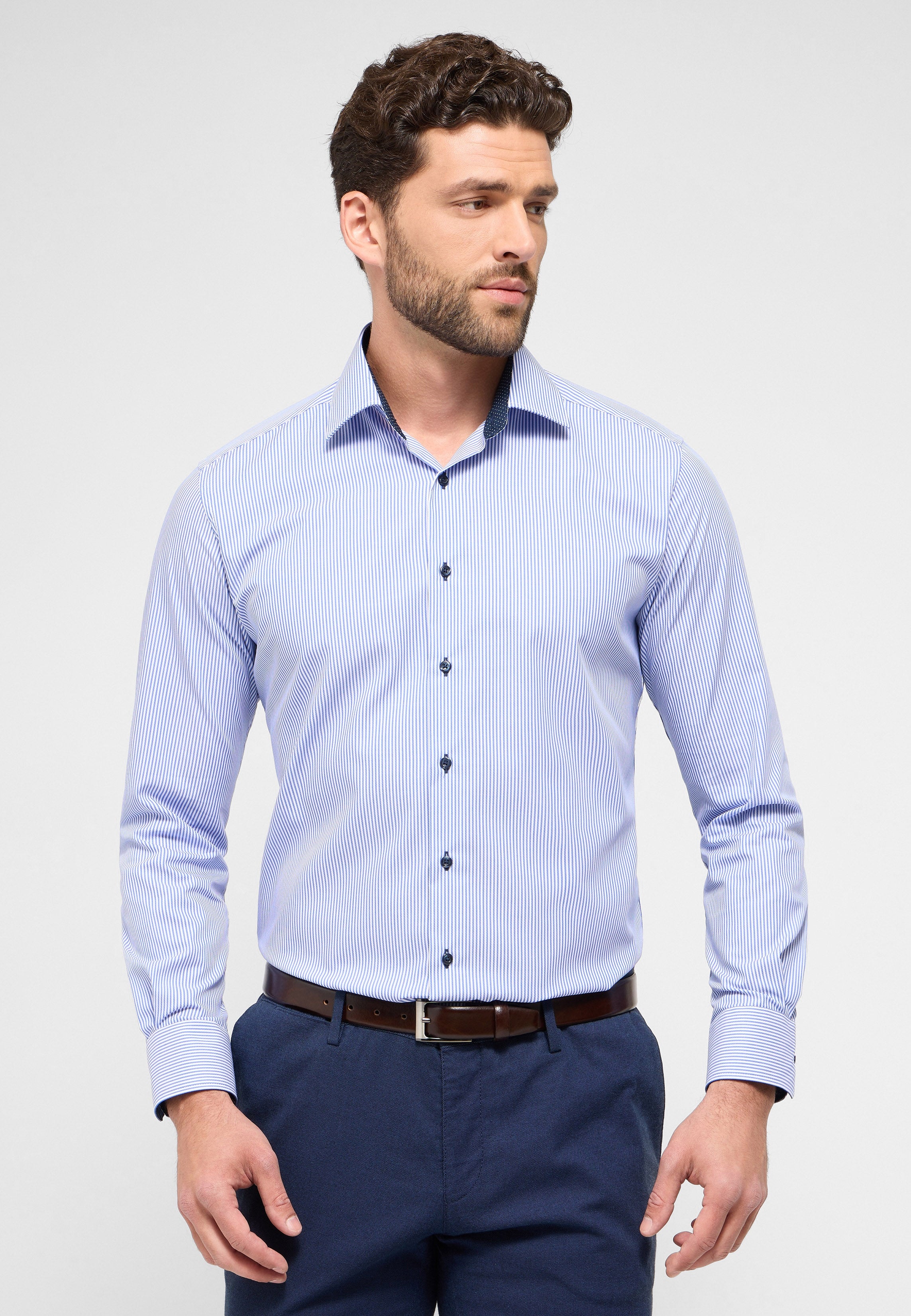 Medium blue stripe Modern shirt