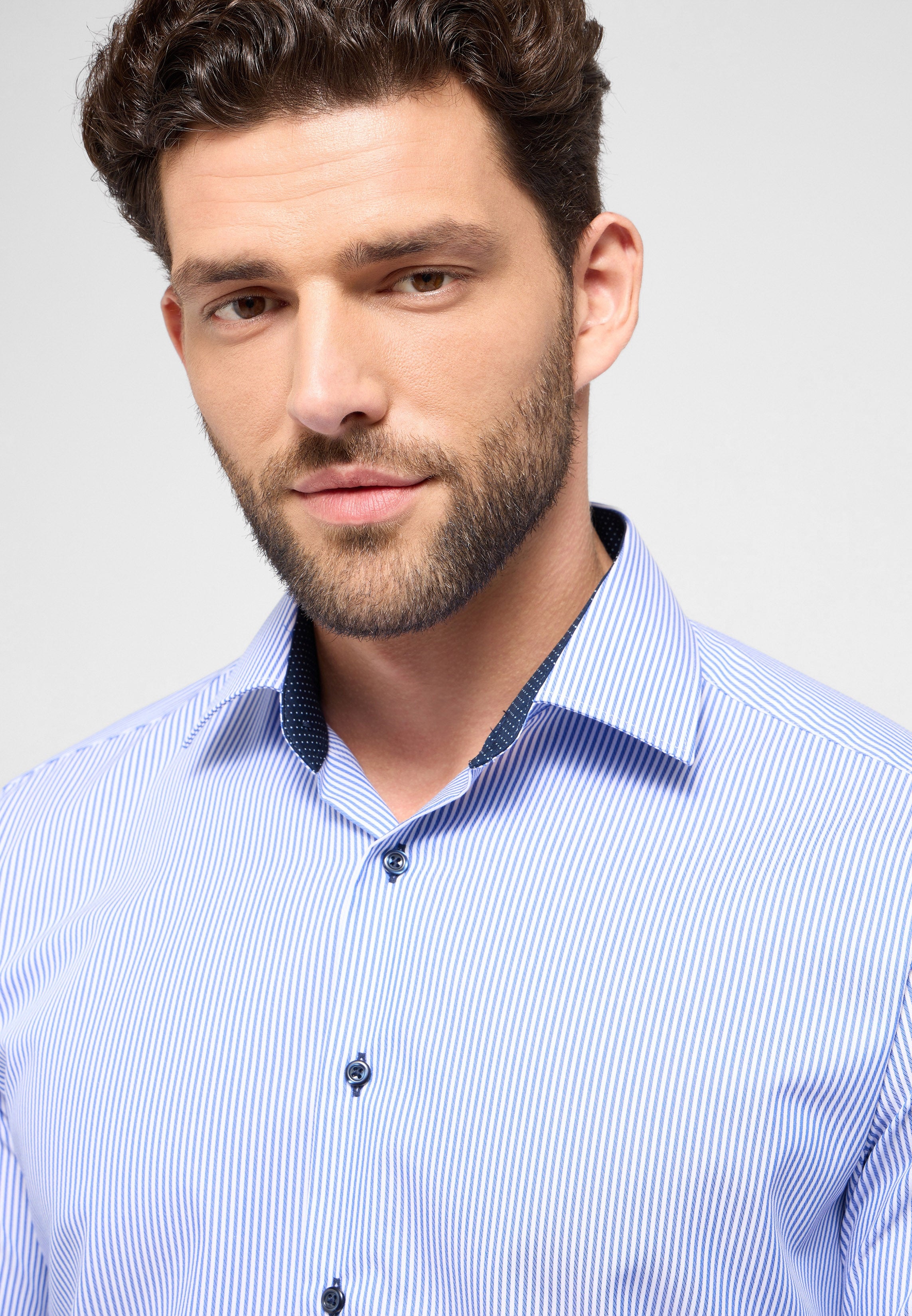 Medium blue stripe Modern shirt