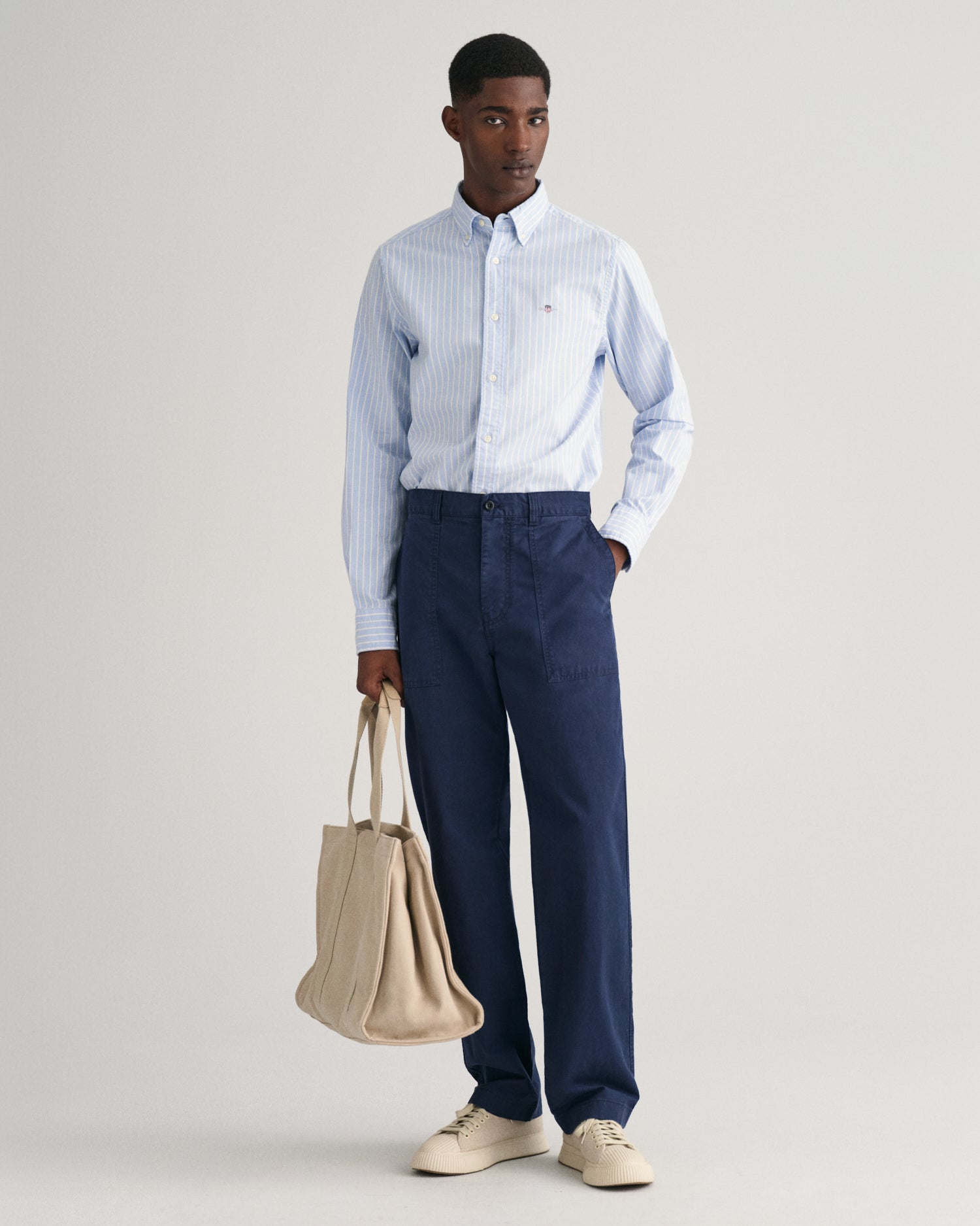 Slim Blue striped Oxford shirt