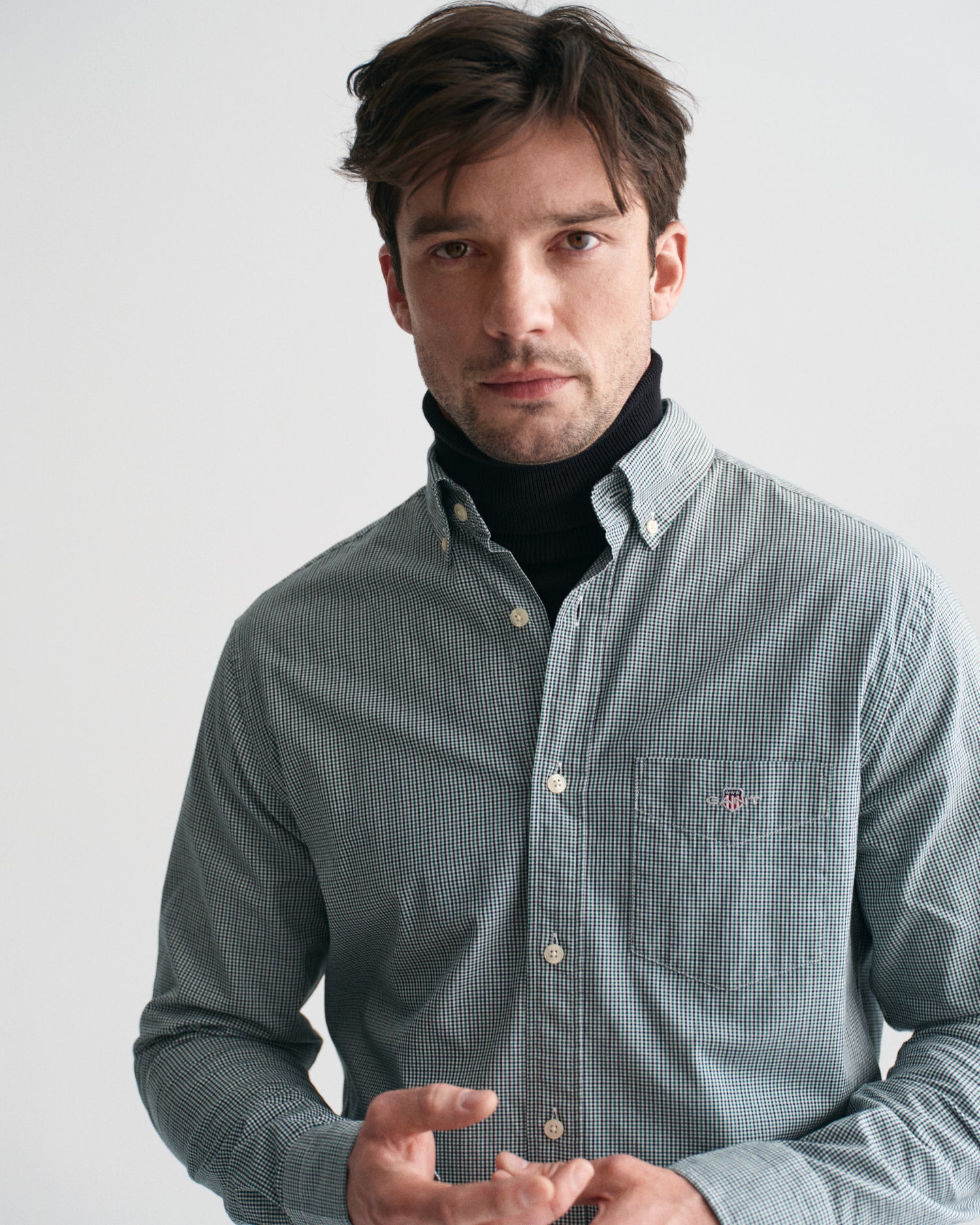 Green check Poplin shirt