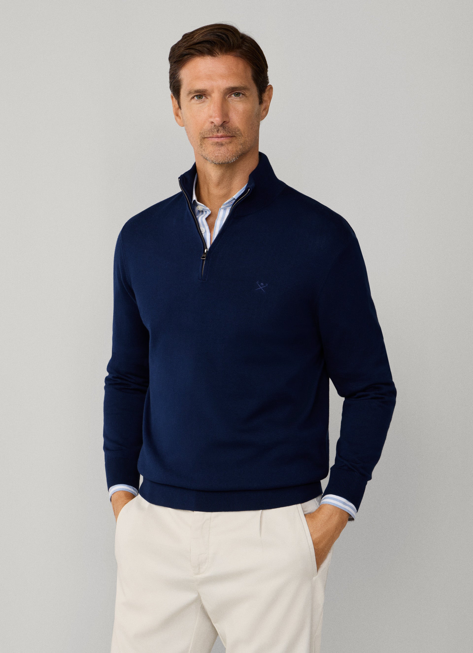 Cotton Half Zip Jumper