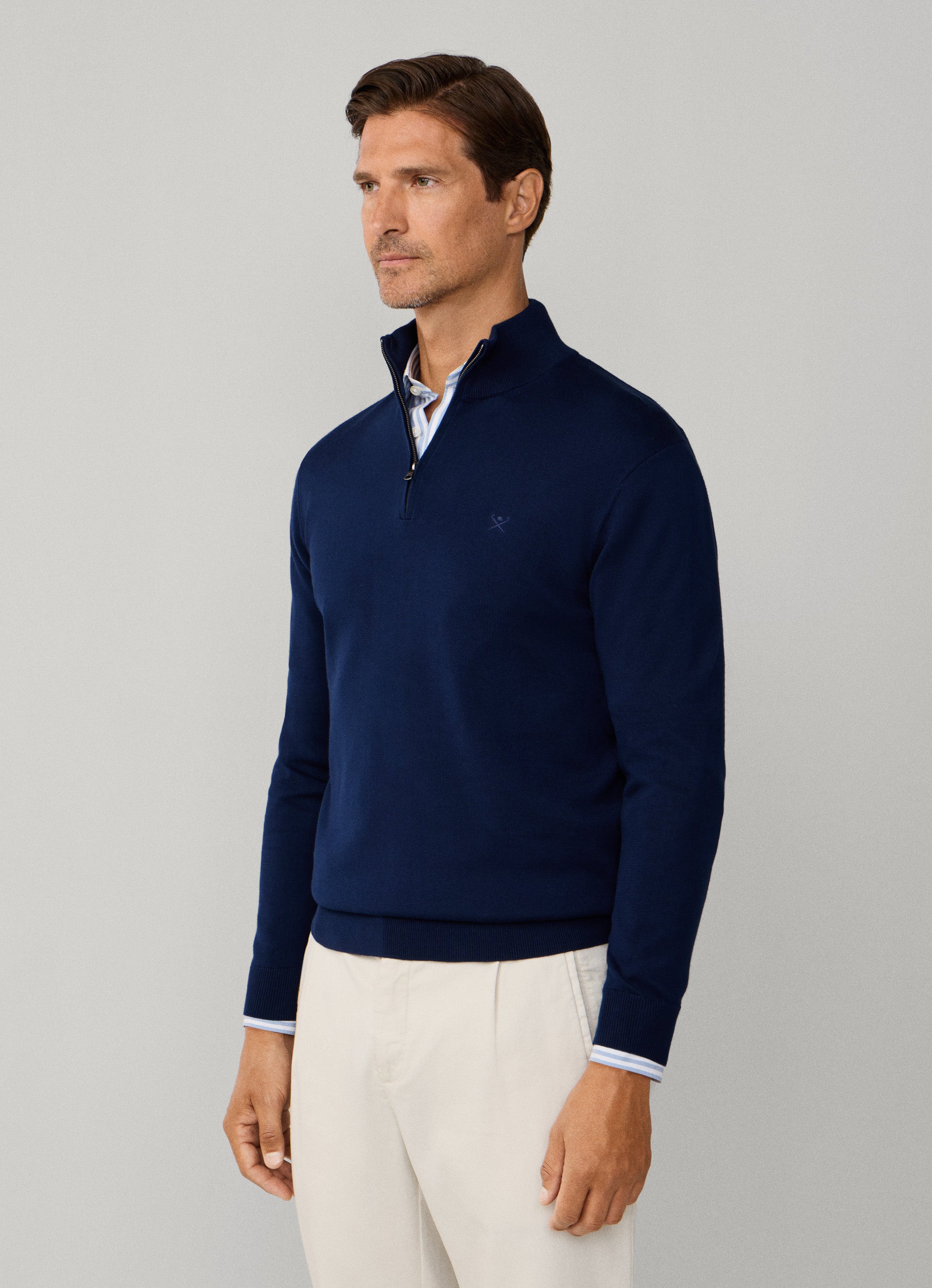 Cotton Half Zip Jumper