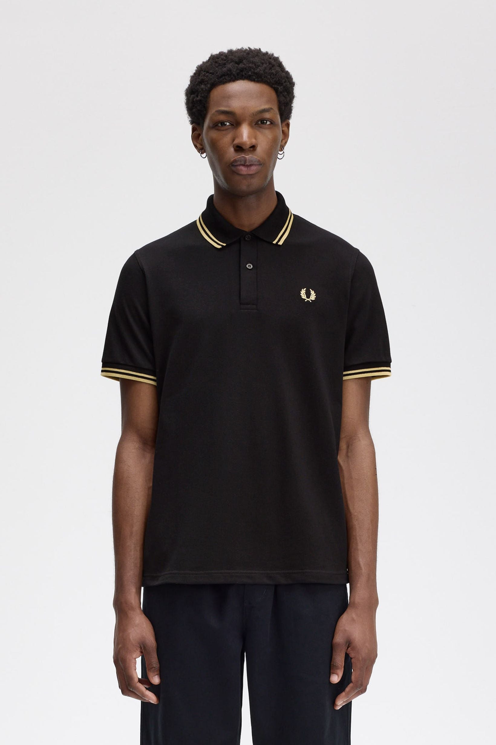 【超希少】Fred Perry M12 B33 Sunset Gold Fred Perry M12 Polo Shirt Black Champagne 157 | Made in England