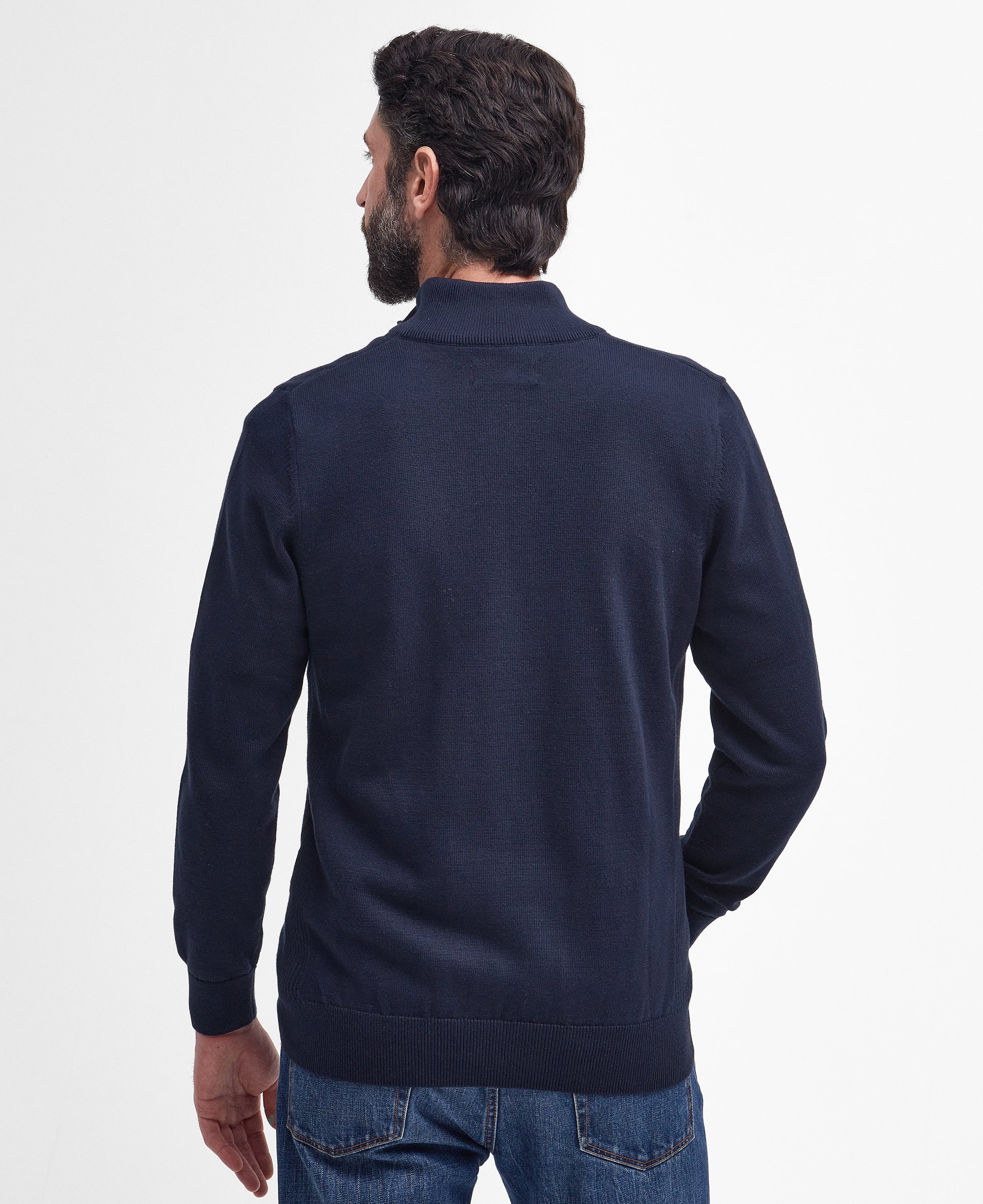 Cotton Half Zip Knitted Jumper