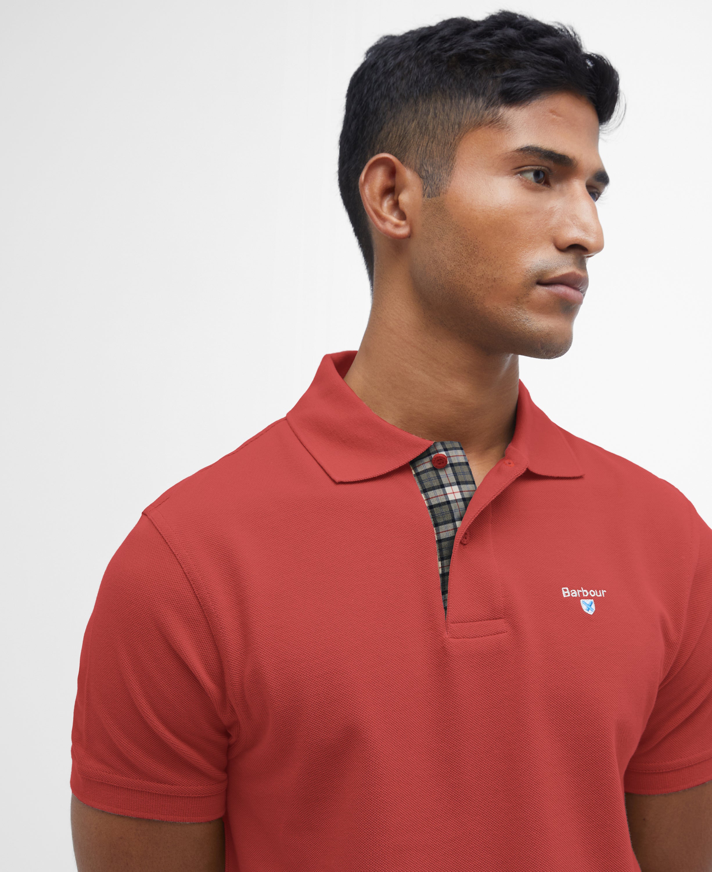 Tartan pique polo