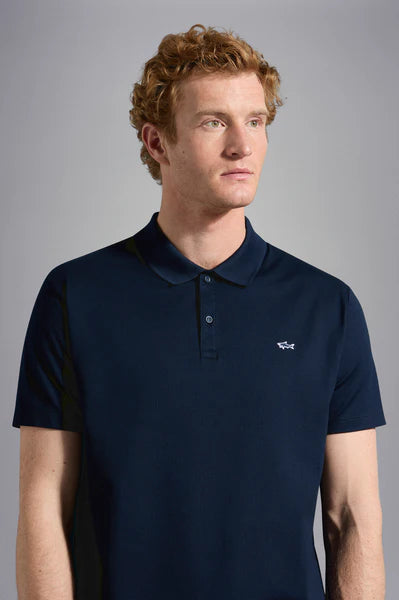 Navy pique polo