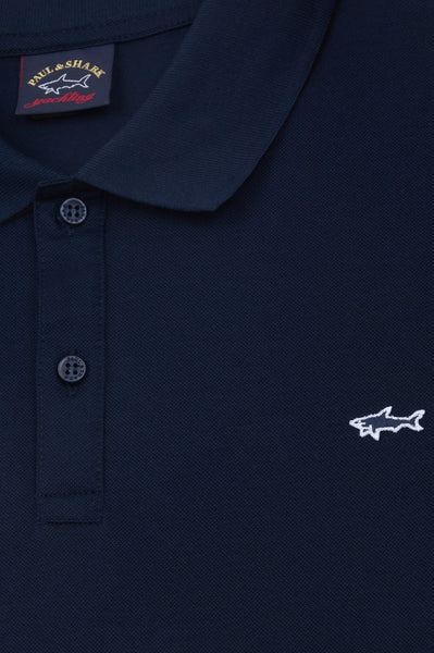 Navy pique polo