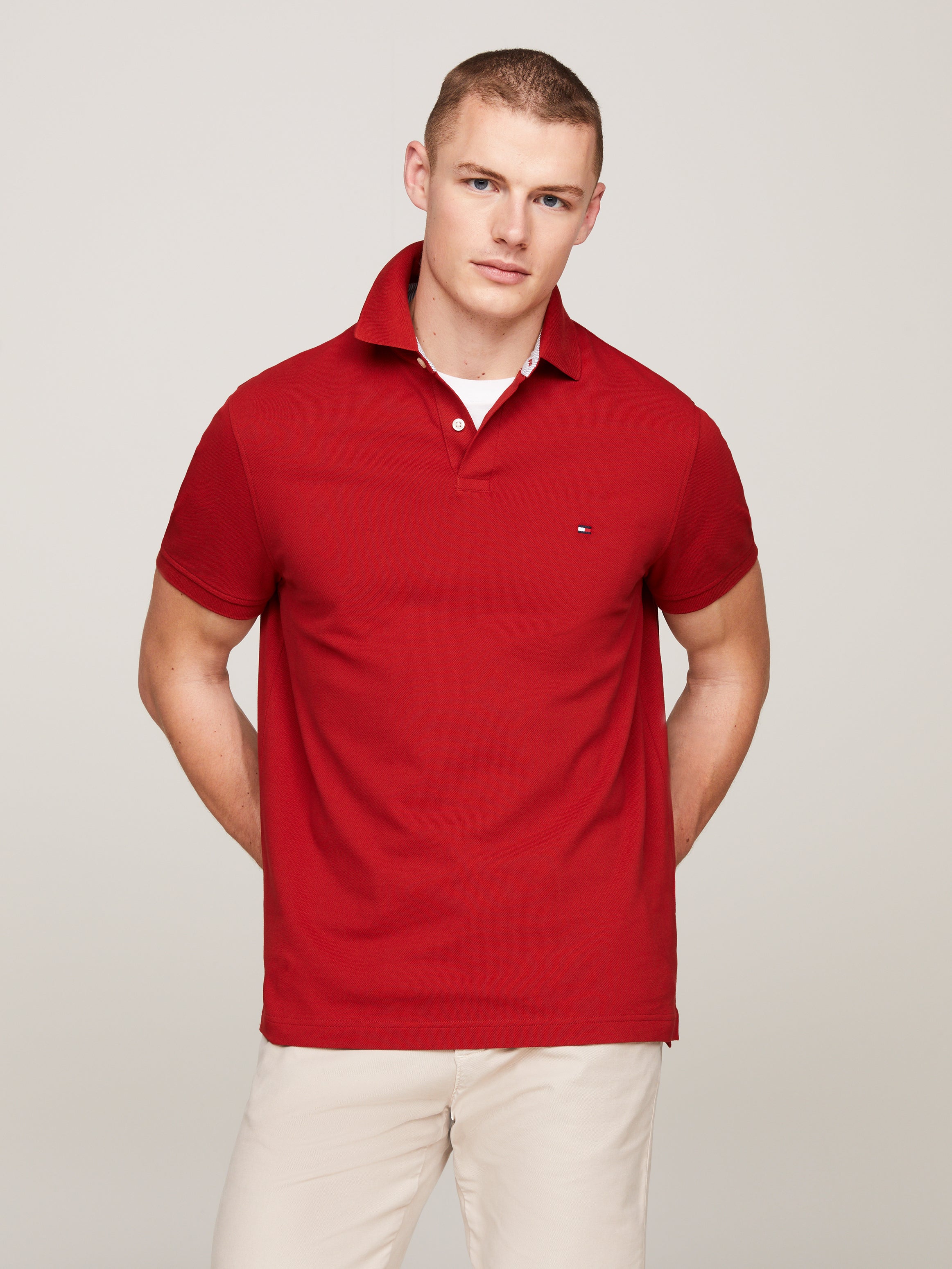Red logo polo