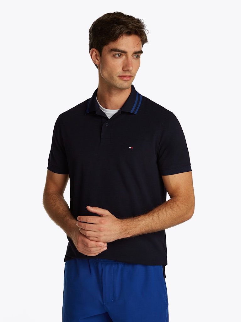 Pique Tipped Navy Polo