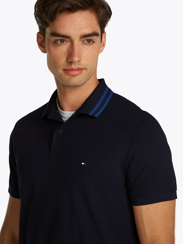 Pique Tipped Navy Polo