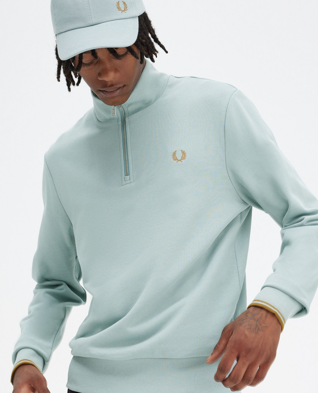 Teal half zip sweatshirt