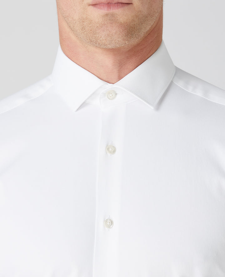 Remus Uomo white stretch slim fit Long Sleeve Formal Shirt