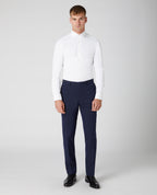 white stretch slim fit Long Sleeve Formal Shirt