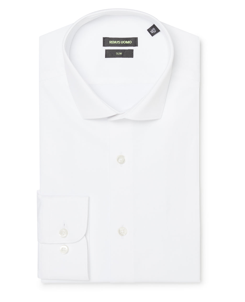 white stretch slim fit Long Sleeve Formal Shirt