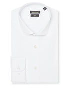 white stretch slim fit Long Sleeve Formal Shirt