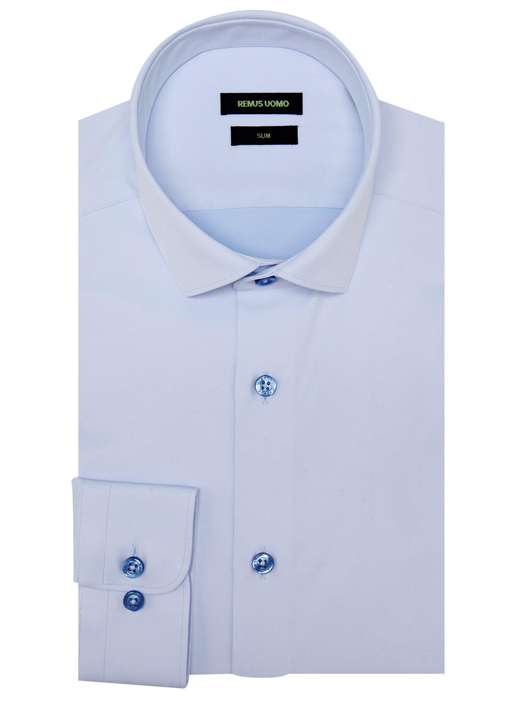 Blue stretch slim fit formal shirt