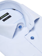 Blue stretch slim fit formal shirt