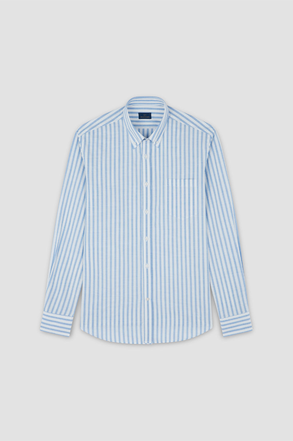 Blue stripe poplin shirt