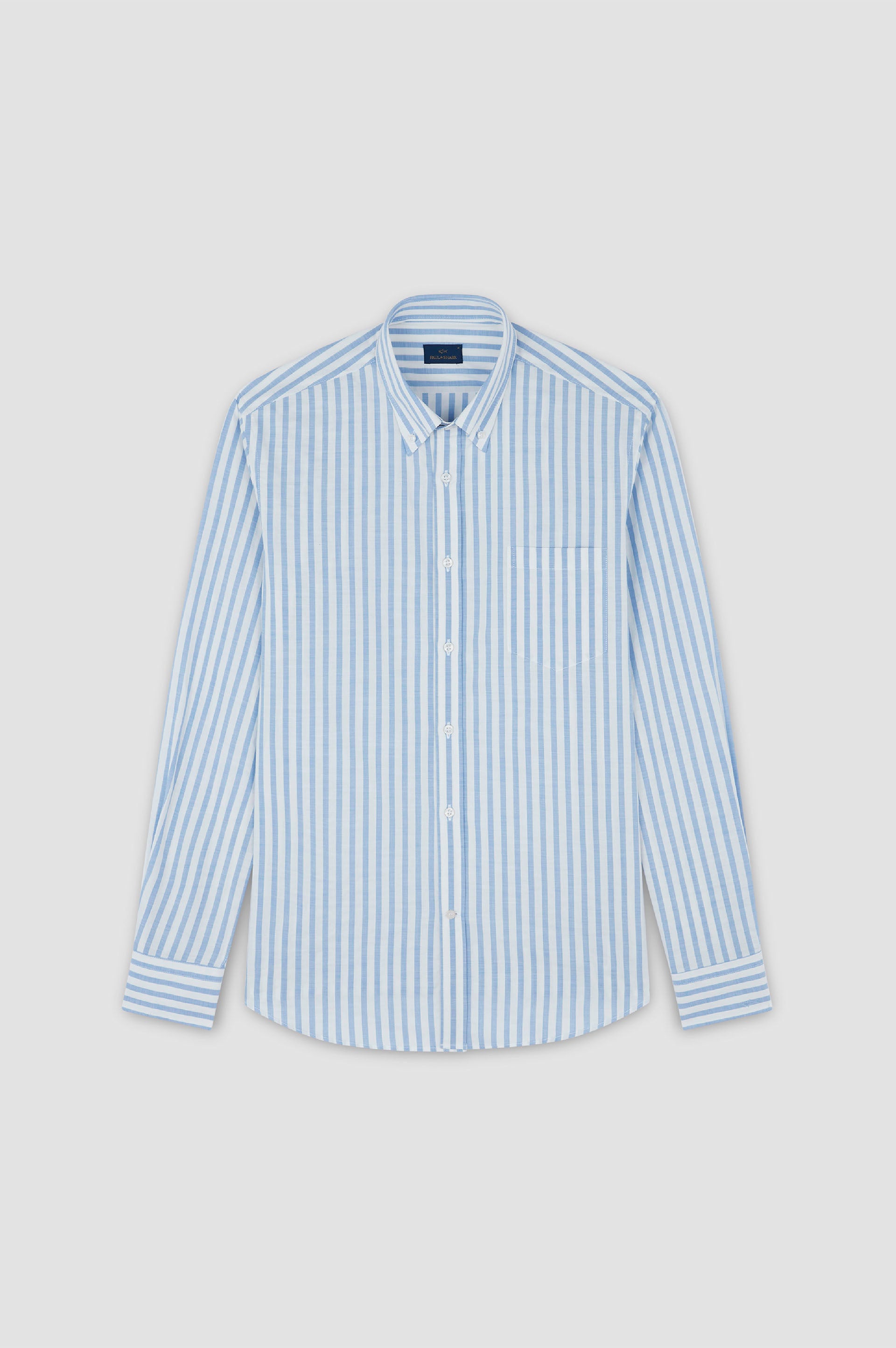 Blue stripe poplin shirt