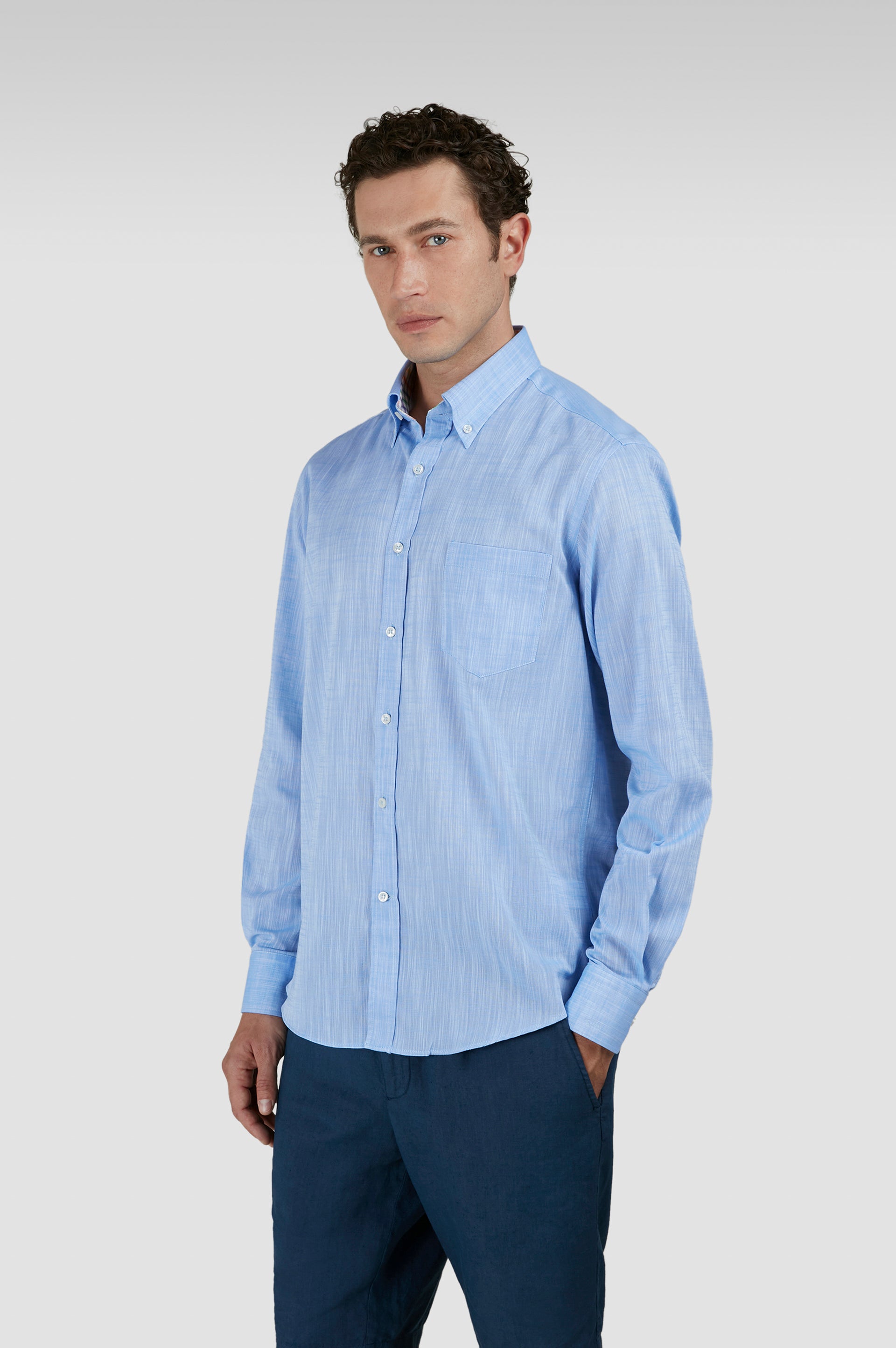 Blue textured shirt