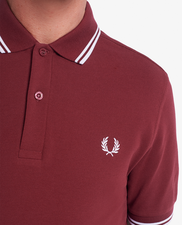 Burgundy short sleeve polo shirt