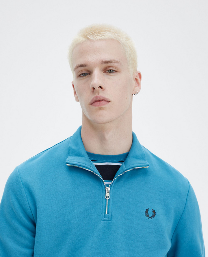 Steel blue Half zip sweatshirt