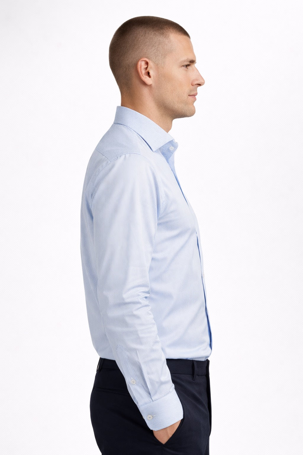 Blue micro Stripe Modern Fit Shirt