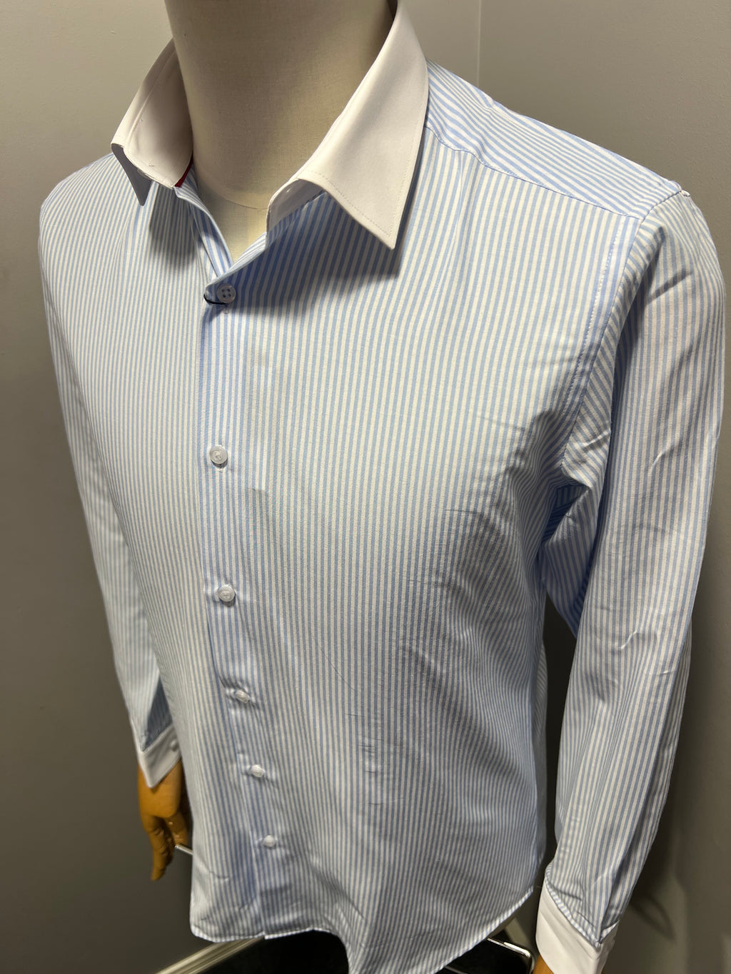 Light blue Contrast collar shirt
