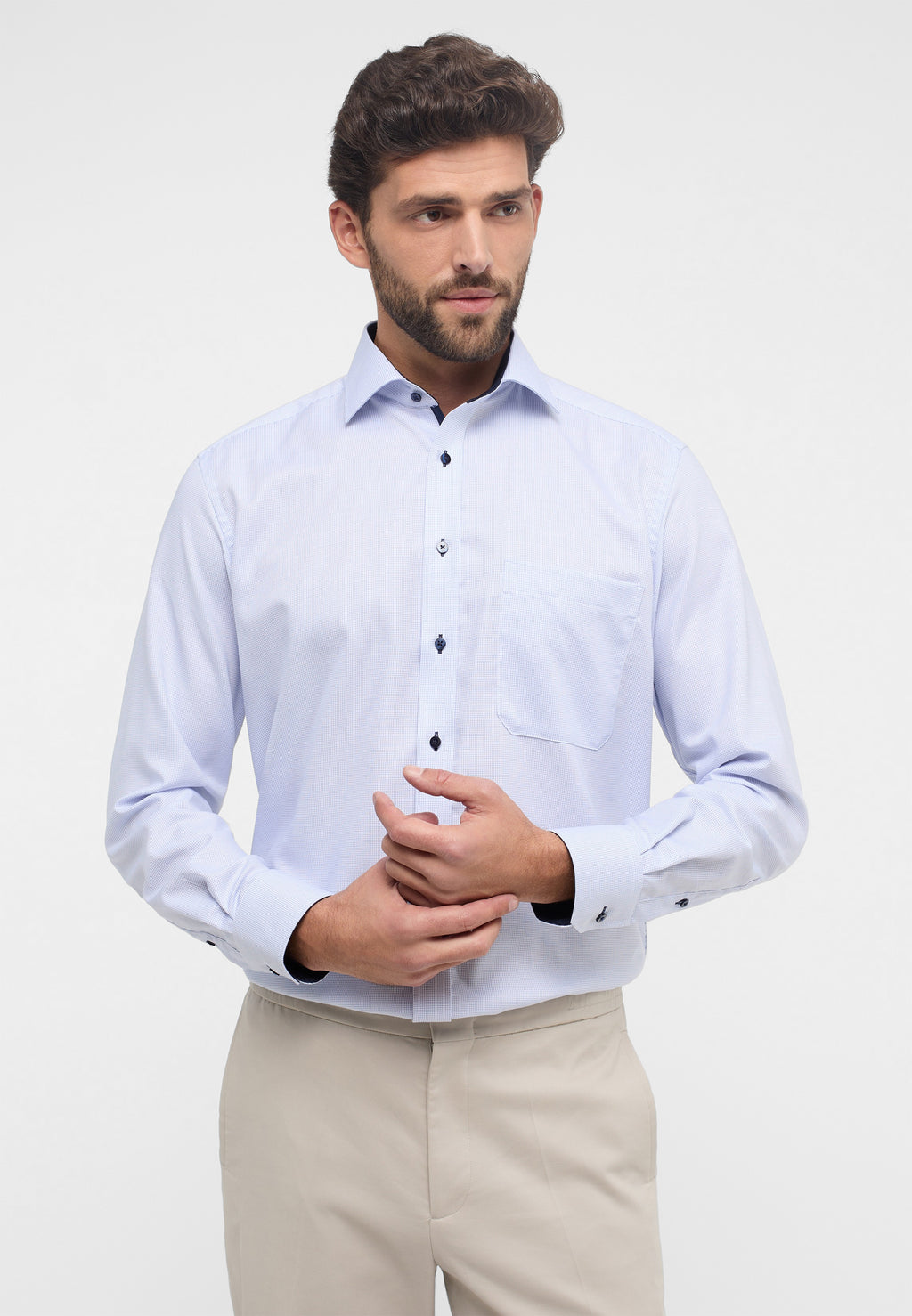 Ice Blue Patterned comfort shirt