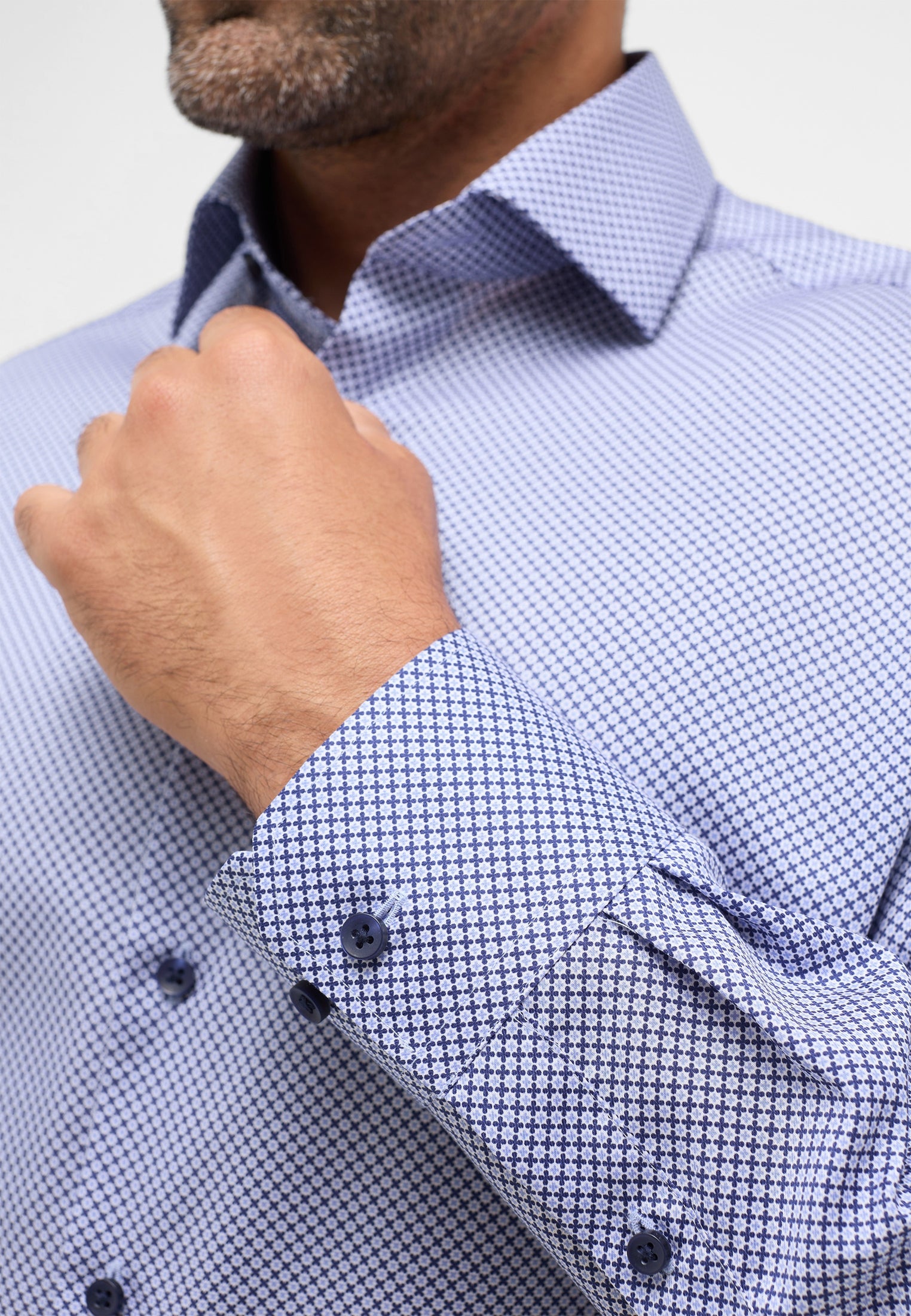 Blue patterned modern shirt