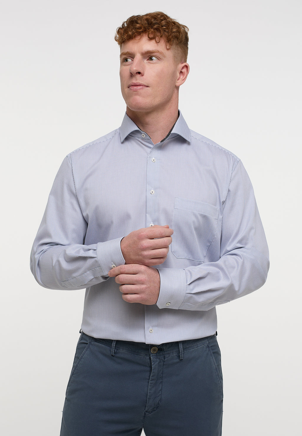 Grey stripe modern shirt