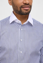Contrast Collar stripe shirt