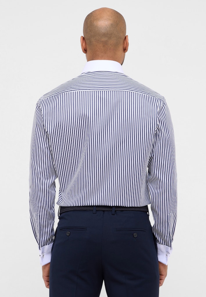 Contrast Collar stripe shirt