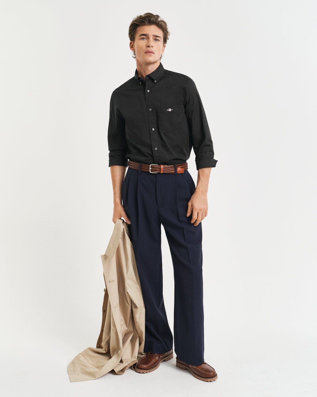 Black poplin shirt