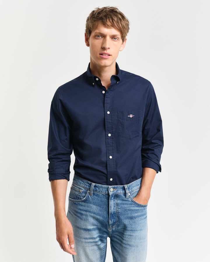 Navy Poplin shirt