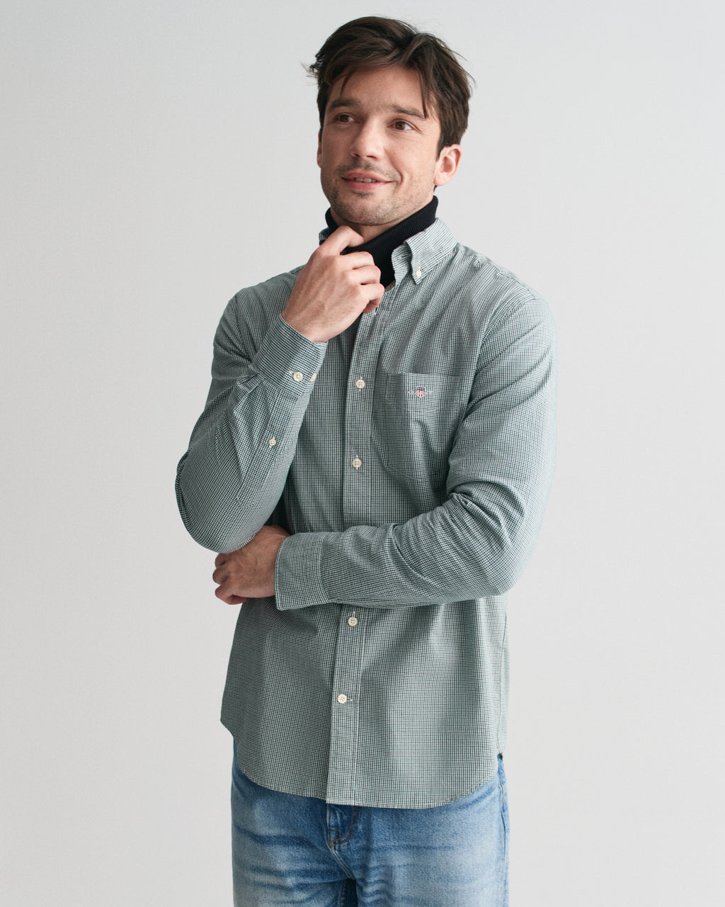 Green check Poplin shirt