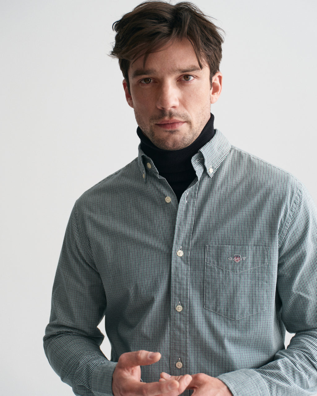 Green check Poplin shirt