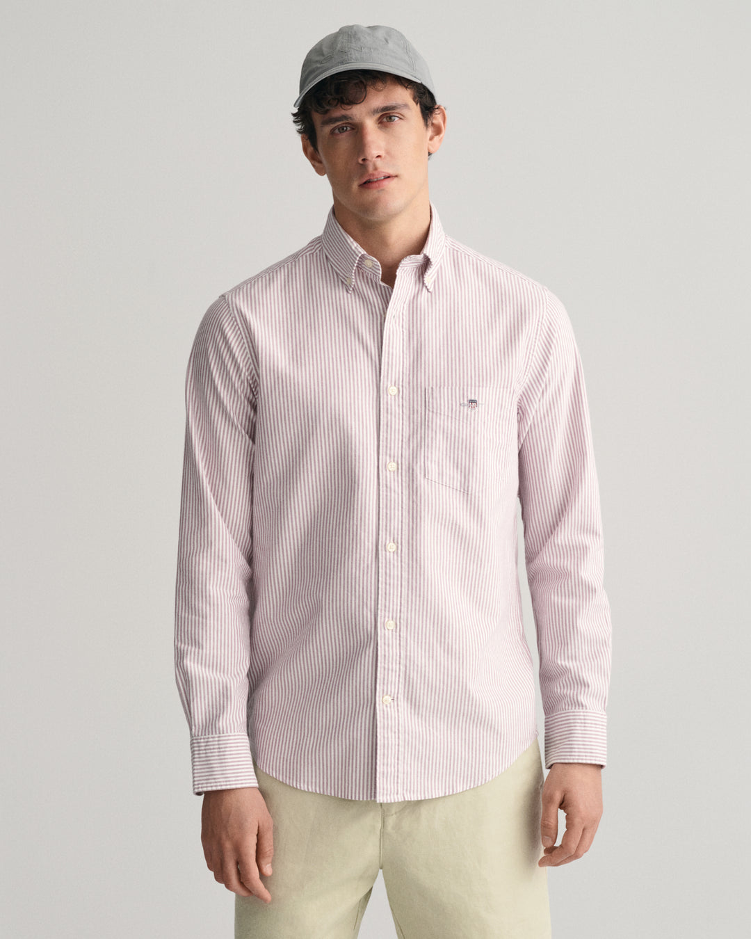 Purple striped Oxford shirt