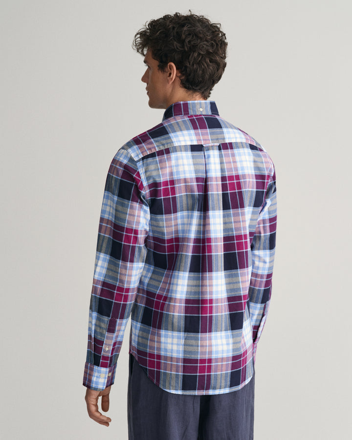 Purple check Oxford shirt