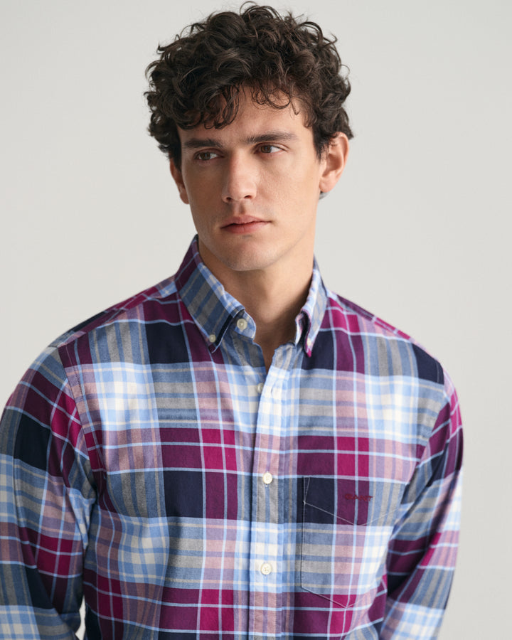 Purple check Oxford shirt