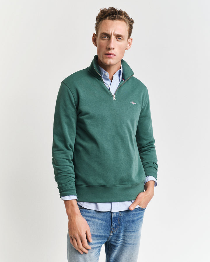 Woody green logo quarter zip