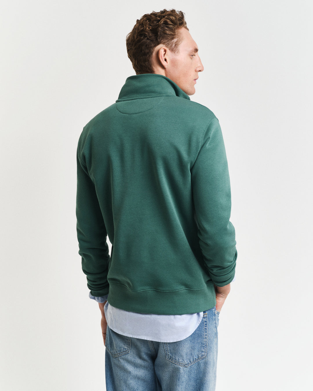 Woody green logo quarter zip