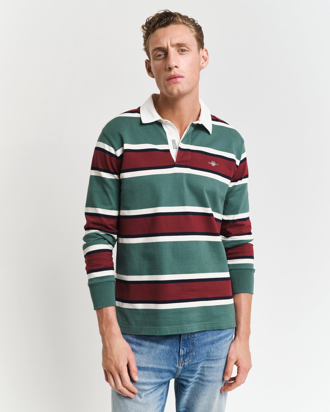 Green stripe rugby shirt