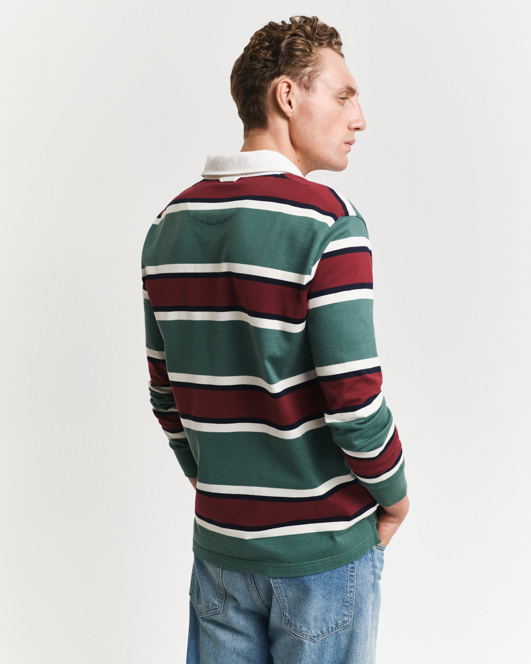 Green stripe rugby shirt