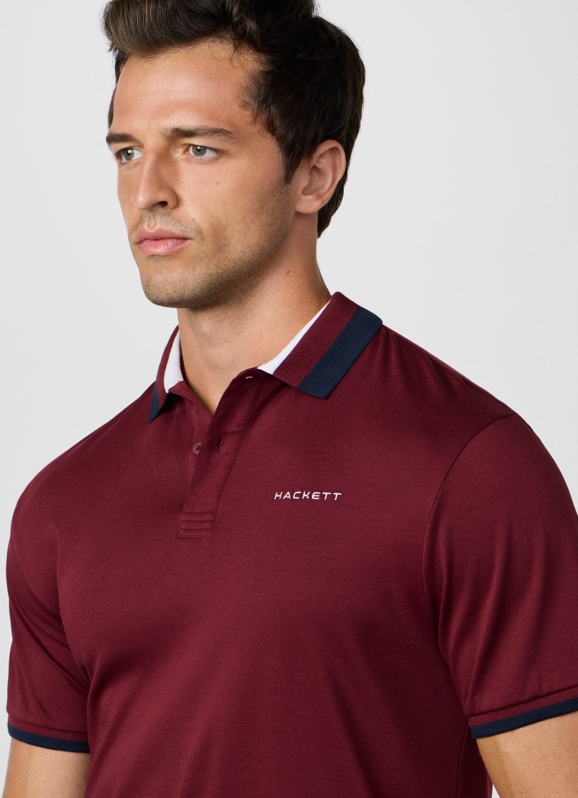 Club Collar Polo Shirt Burgundy
