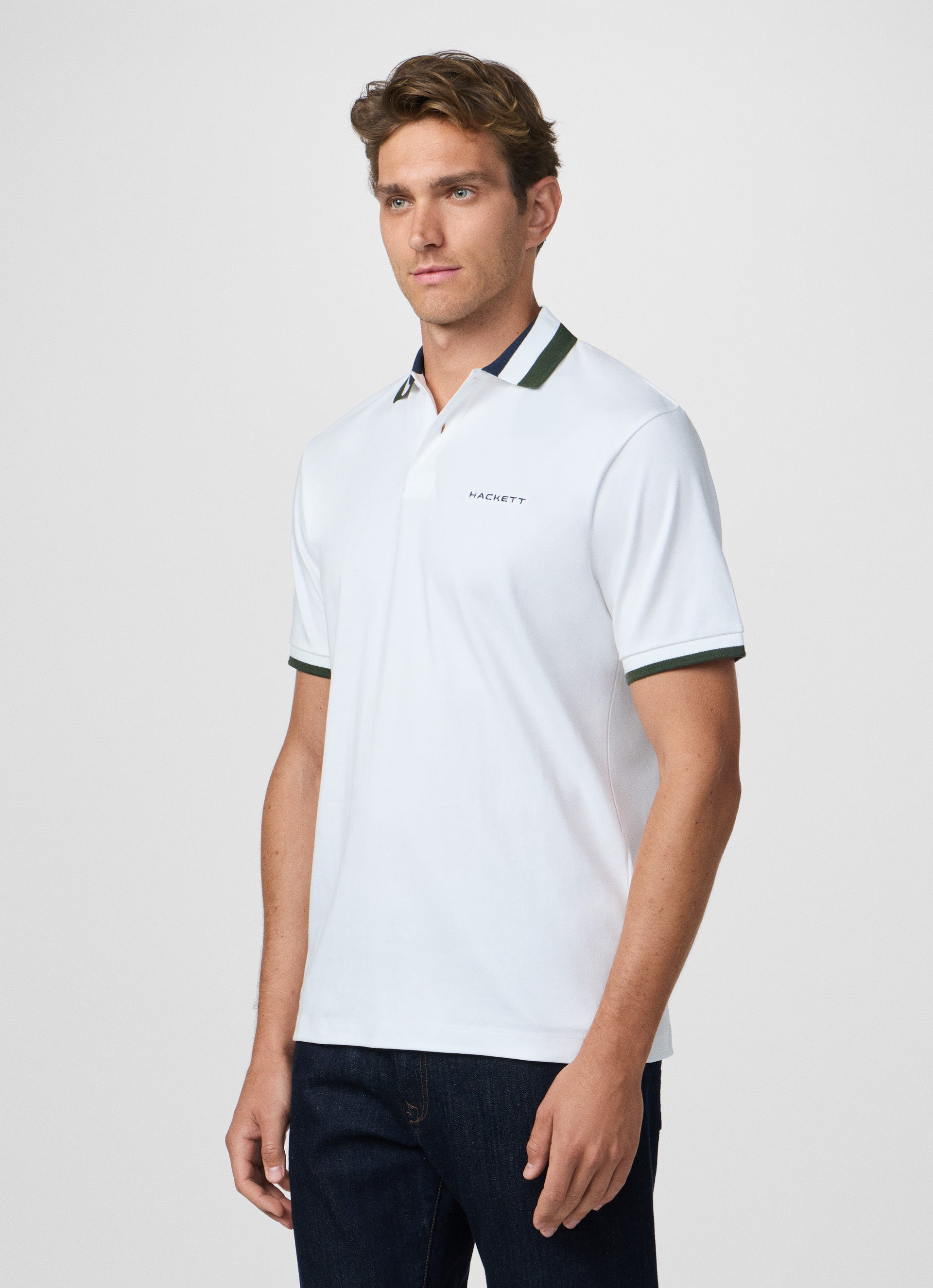 Club Collar Polo Shirt White
