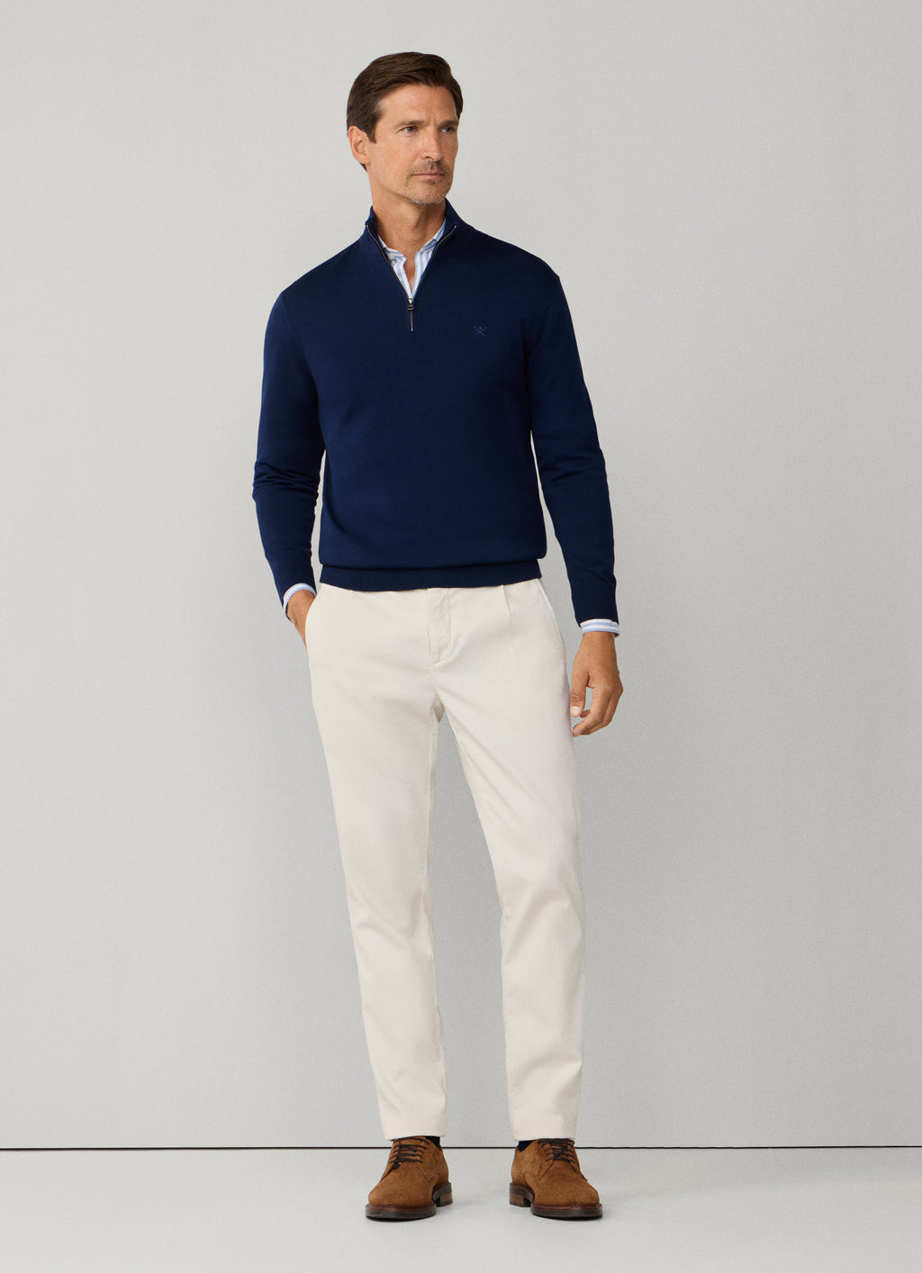 Cotton Half Zip Jumper