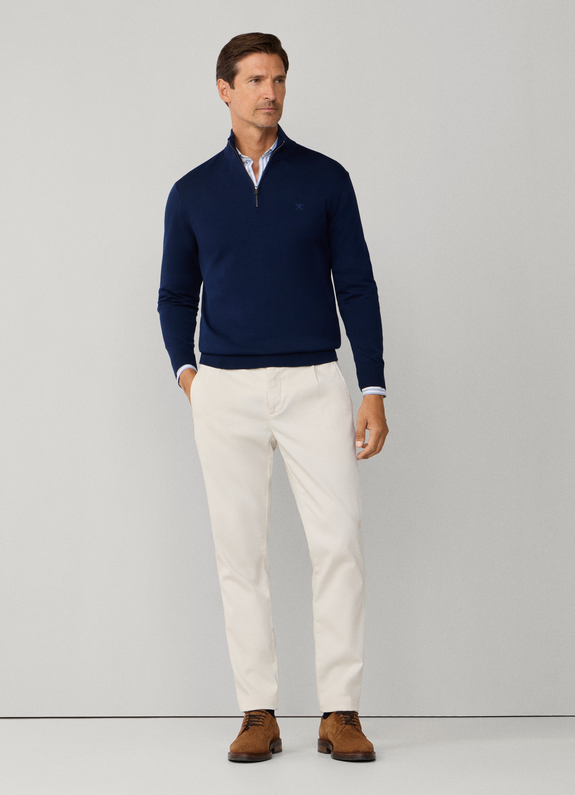 Cotton Half Zip Jumper